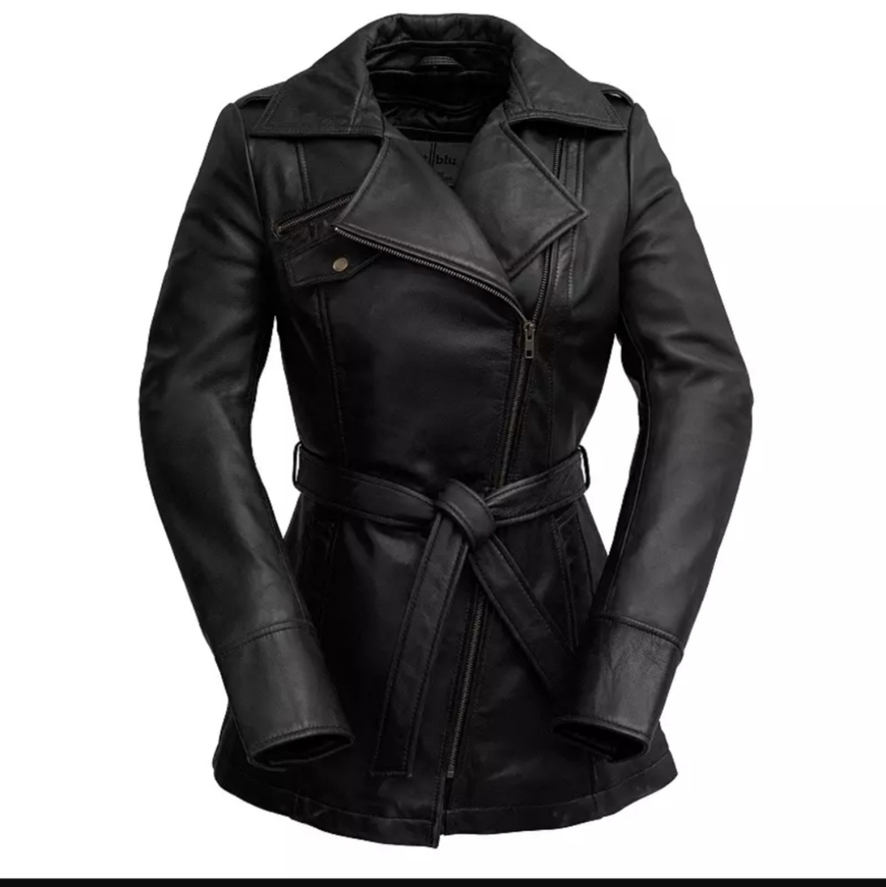 Whet Blu Leather Trench Coat